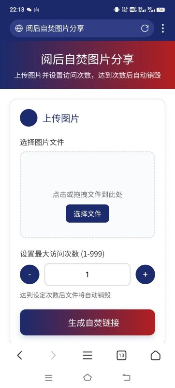 阅后自焚图片分享系统-小卒博客